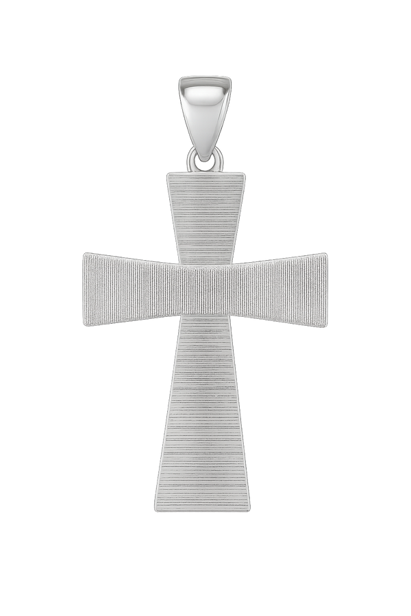 Cruz Grabado Madera Plata 925